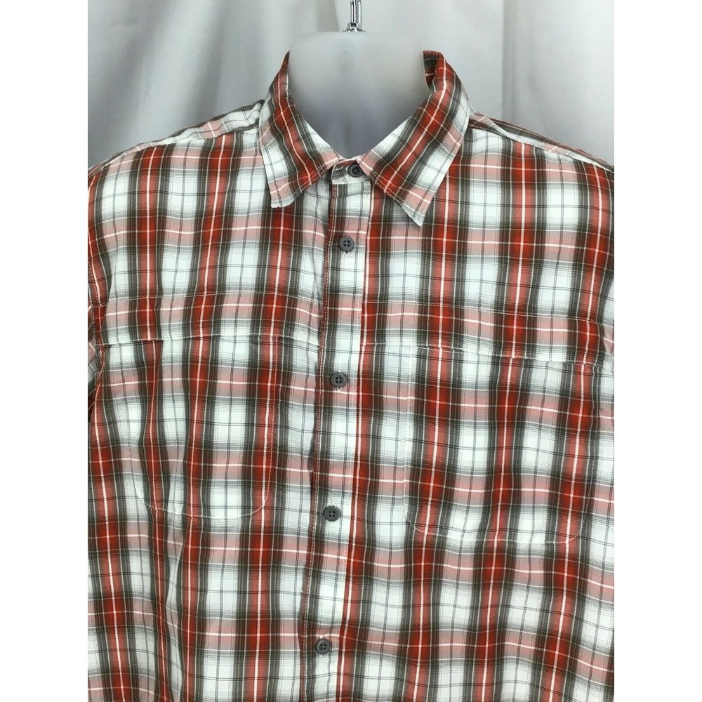 Wrangler Shorts Sleeve Shirts Red Brown White Size XLT